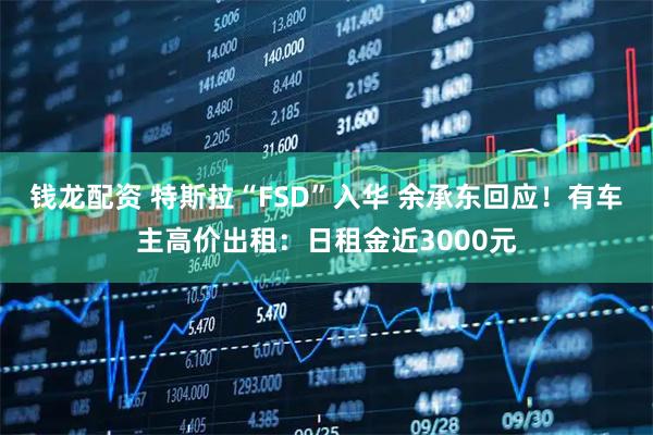 钱龙配资 特斯拉“FSD”入华 余承东回应！有车主高价出租：日租金近3000元