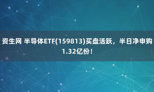 资生网 半导体ETF(159813)买盘活跃，半日净申购1.32亿份！